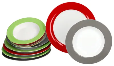 Produktbild von 12tlg Tafelservice Variant Trio Porzellan 6 Personen Speiseteller Suppenteller