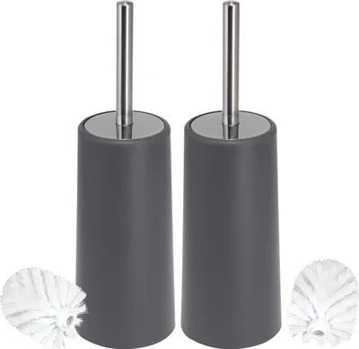 Produktbild von bremermann WC-Bürste Kunststoff 2er Set, grau