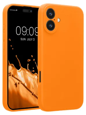 Produktbild von kwmobile Handyhülle für Apple iPhone 16 Plus Hülle - gummierte Handy Silikon Case für iPhone 16 Plus - Schutzhülle Cover - Fruity Orange