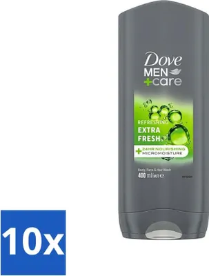 Image de Dove Gel Douche Men+ Care Extra Fresh 400 ml - Pack avantage - 10 pièces