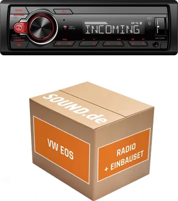 Produktbild von Autoradio Einbaupaket Pioneer MVH330DAB passend für VW EOS mit Orientierungslinien | Bluetooth Telefonieren