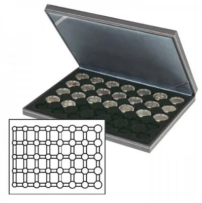 Produktbild von Lindner 2364-2556CE Münzkassette NERA M mit schwarzer Münzeinlage für 5 Euro-Kursmünzensätze in Münzkapseln