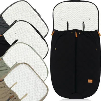 Produktbild von Fillikid Fußsack Light Big Sommerfußsack mit Baumwoll-Jersey universal Buggy Kinderwagen Jogger 100x50cm Schwarz