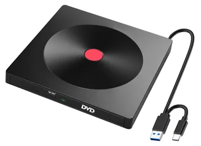Produktbild von GERUI Externe DVD-Laufwerk, USB 3.0 Typ C CD DVD +/-RW-Laufwerk USB C
