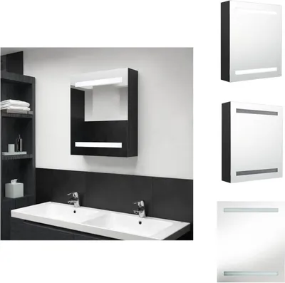 Obrázek produktu pro vidaXL LED koupelnová zrcadlová skříňka černá 50x14x60 cm - Koupelnové doplňky