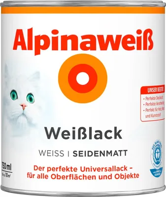 Produktbild von Alpina Weißlack 750 ml seidenmatt