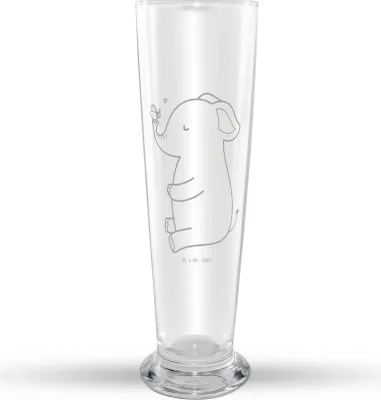 Produktbild von Mr. & Mrs. Panda Bierglas Elefant Biene - Transparent - Geschenk, Weißbierglas, Lustige Sprüche, Liebesbeweis, Bier Glas, Mr Mrs Weizenglas, Weizenbier, Hochzeitsgeschenk