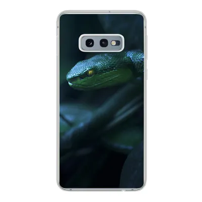 Produktbild von MuchoWow® Handyhülle Schutzhülle Hülle für Samsung Galaxy S10e Schlange - Makro - Holz Silikon Softcase Handy Hülle - Handy