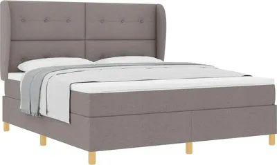 Produktbild von Boxspringbett mit Matratze Taupe 200 x 180 cm Stoff
