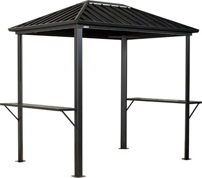 Image de Sojag Dakota 68 Pavillon de barbecue en aluminium avec étagères latérales 2x2,5 m
