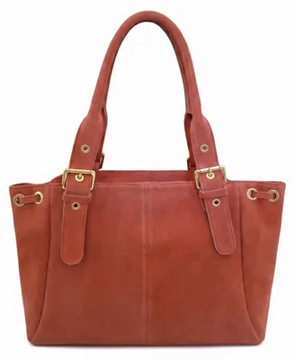 Immagine prodotto di Borsa a mano da donna, in vera pelle, Italy, color celeste, con chiusura a zip