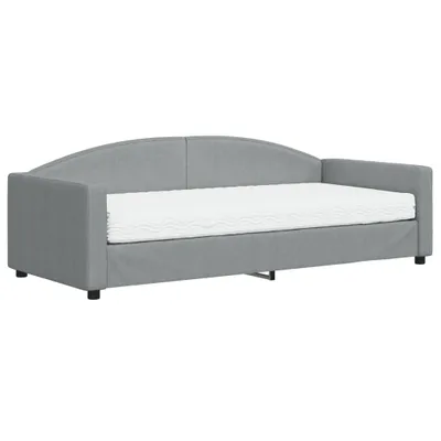 Produktbild von vidaXL Tagesbett mit Matratze Hellgrau 90x200 cm Stoff