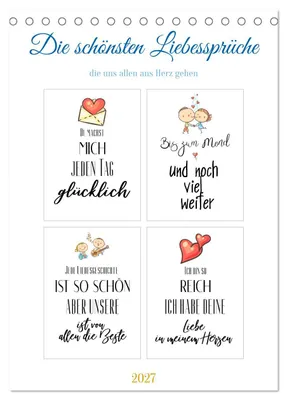 Produktbild von Liebessprüche (Tischkalender 2027 DIN A5 hoch), CALVENDO Monatskalender