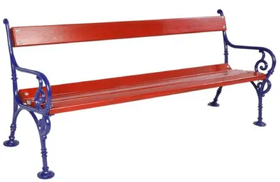 Immagine prodotto di Casa Padrino Panchina da giardino in stile liberty rosso/blu 190 cm