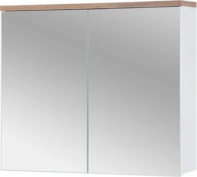 Image de Armoire de toilette armoire murale salle de bain avec miroir 80 cm étagère salle de bain meuble