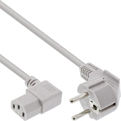 Produktbild von InLine® Netzkabel, Schutzkontakt gew. auf Kaltgerätest. C13 rechts gew. gr.0,5m