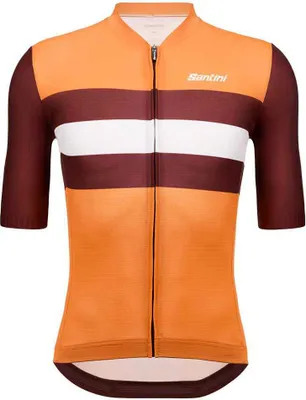 Image de Maillot de cyclisme à manches courtes SANTINI - ECO SLEEK NEW BENGAL - Orange/bordeaux M