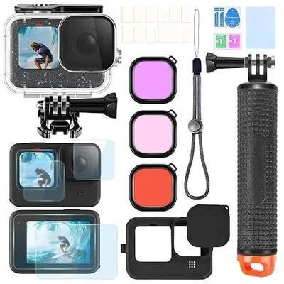 Zdjęcie produktu dla Zestaw akcesoriów gopro hero 12 11 10 9 obudowa nurkowa filtr