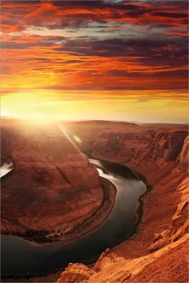 Produktbild von Wallario selbstklebendes Poster - Grand Canyon bei Sonnenuntergang, Größe: 61 x 91,50 cm