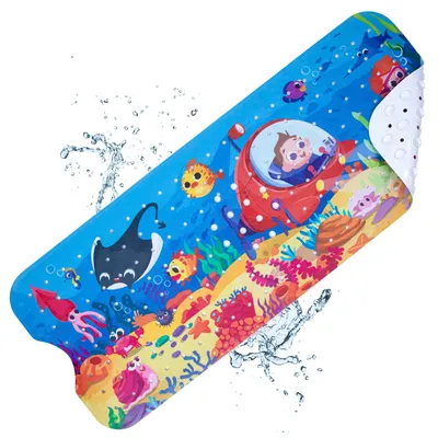 Productafbeelding van Antislip douchemat 100x40cm, BPA-vrij en machinewasbaar
