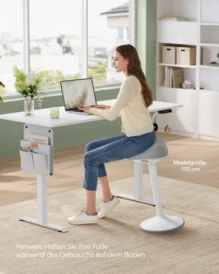 Produktbild von SONGMICS Stehhocker um 360° neigbar, großer Sockel, Anti-Rutsch, grau