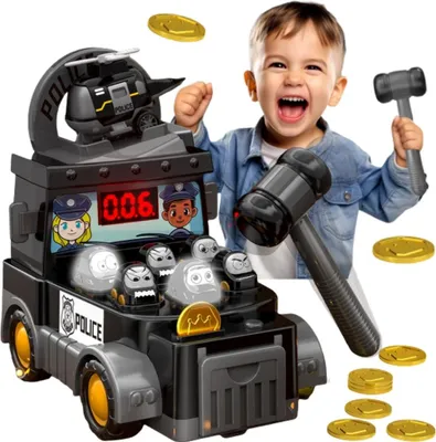 Obrázek produktu pro WOOPIE Dovednostní Hra Uhoď Kladivem Zatloukačka Policejní Auto s Příslušenstvím