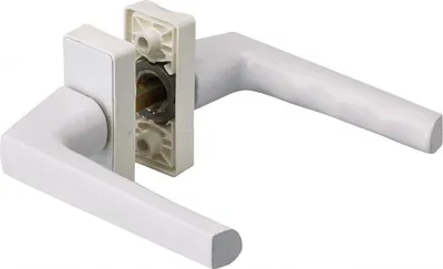 Obrázek produktu pro Pár pákových klik na dveře, čtvercové 7 mm s objímkou 7 až 8 mm, bíle lakované - THIRARD