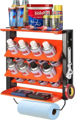 Produktbild von Wandhalter Sprühdosen – Robust, 8 Dosen, 2 Ablagen, Garage & Werkstatt Aufbewahrung