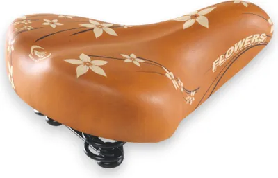 Produktbild von Selle Montegrappa Sattel HAPPY FLOWERS Braun Fahrrad Damen Retro Hollandrad Blumen Motiv