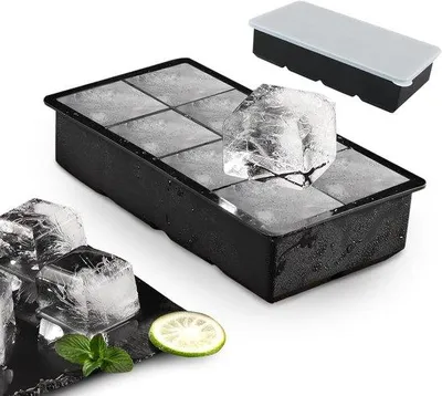 Produktbild von Famanu Eiswürfelform mit Deckel - 2 Stück für Whisky, Cocktails und Wein