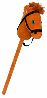 Obrázek produktu pro Koník na tyči plyšový 75cm - hnědý