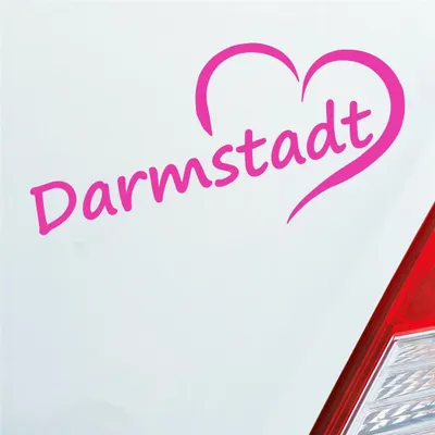 Produktbild von Auto Aufkleber Darmstadt Herz Stadt City Liebe Love Heart 15x8 cm Pink Sticker Heckscheibenaufkleber