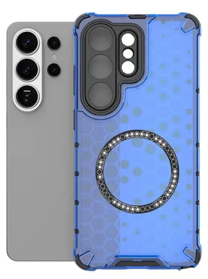 Produktbild von MagSafe Handy Hülle für Samsung Galaxy S26 Ultra 5G Waben Hybrid Schutz Blau TPU