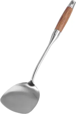 Productafbeelding van Wok-spatel van roestvrij staal met ergonomische handgreep