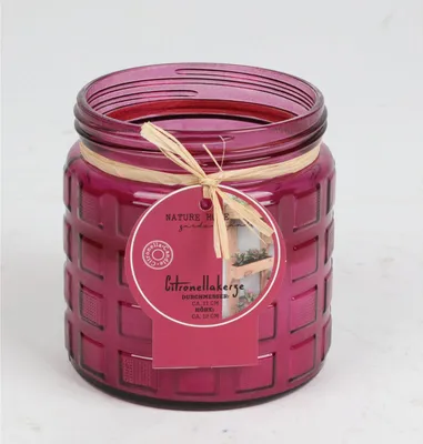 Produktbild von Citronellakerze im Glas ca. 11 x 12 cm – dekorative Duftkerze mit frischem Citronella-Duft, wirkt gegen Mücken, ideal für Garten Terrasse und Balkon