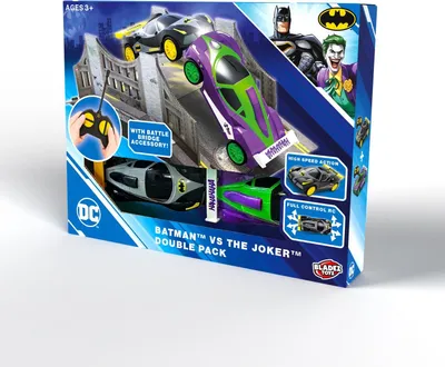 Image de Coffret de voitures radiocommandées, 2 pièces, échelle 1:28, Batman vs Joker