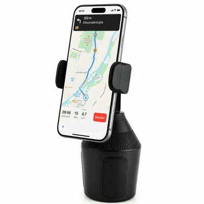 Produktbild von MidGard Universal Autohalterung für KFZ-Getränkehalter, Cup Mount für Smartphones bis zu 8,0 cm Breite
