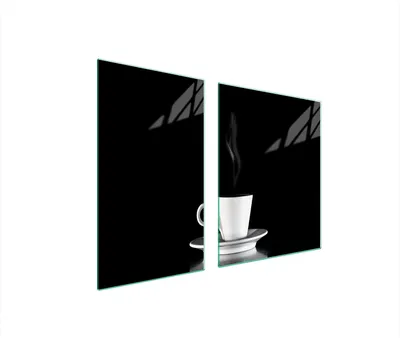 Immagine prodotto di Piastre copri fornelli 2 pezzi 100x52 Copri piano cottura in Vetroceramica tagliere in vetro caffè nero