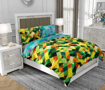 Obrázok produktu pre Obliečky 140x200 cm + 2x70x80 cm, 3-dielna súprava, 100% bavlna (bavlnený satén), zips, viacfarebná - SOVIO | So.9070