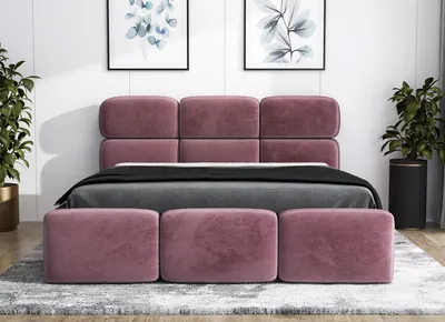 Produktbild von Polsterbett MAROKO 180 x 200 mit Matratze und Bettkasten. Farbe: Rosa