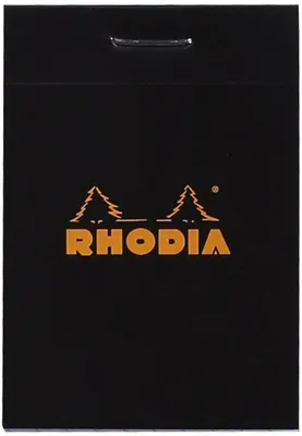 Produktbild von Rhodia Head stapled pad N°10, Abbildung, Schwarz, 80 Blätter, Matt, 80 g/m², Kariertes Papier