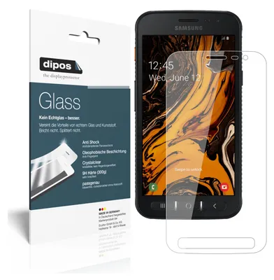 Produktbild von 2x Schutzfolie für Samsung Galaxy Xcover 4S - Anti-Shock 9H Folie dipos Glass Kunststoffglas