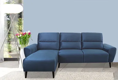 Produktbild von Ecksofa Eckcouch Polsterecke Bettkasten Schlaffunktion dunkelblau Recamiere links