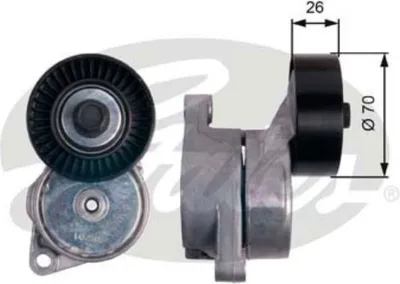 Produktbild von Gates Spannrolle für Keilrippenriemen für BMW 3er 5er 7er X3 X5 Z3 Z4