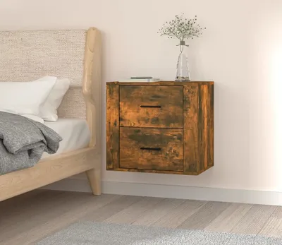 Produktbild von The Living Store Wand-Nachttisch Räuchereiche 50x36x47 cm