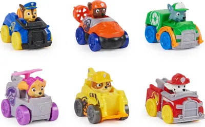 Produktbild von PAW PATROL - Fahrzeug Set Pup Squad Racers, 6-teiliges Geschenkset, Mini-Flitzer im Hosentaschen-Format 6 cm, für Kinder ab 3 Jahren