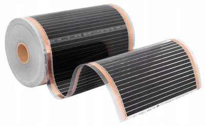 Productafbeelding van Zwart-zilverkleurige infraroodfolie, breedte 50 cm, 160 W/m² - 1 meter
