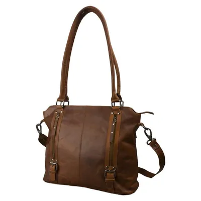 Produktbild von Henkeltasche Vintage Belle Büffel Leder Braun 36cm Umhängetasche