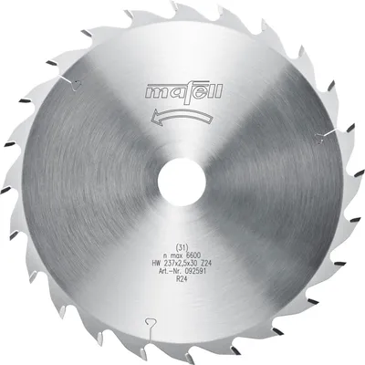 Produktbild von mafell Sägeblatt-HM 237 x 1,8/2,5 x 30 mm, Z 24, WZ, für Längs- und Querschnitte - 92591