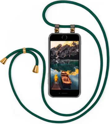 Produktbild von UMHÄNGEHÜLLE + KORDEL für iPhone 7 / iPhone 8, Farbe:Dunkelgrün